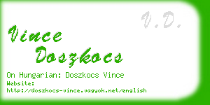 vince doszkocs business card